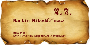 Martin Nikodémusz névjegykártya